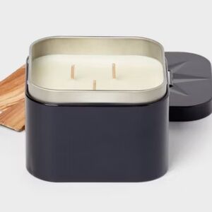 3 Wick Lidded Metal Tin Candle Alpine Santal